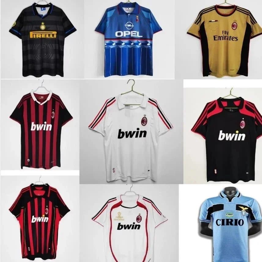 Football Jerseys Collection with Sponsor Logos
