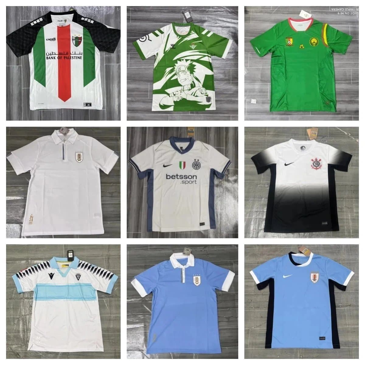 Assorted Soccer Jerseys with Team Logos and Unique Designs