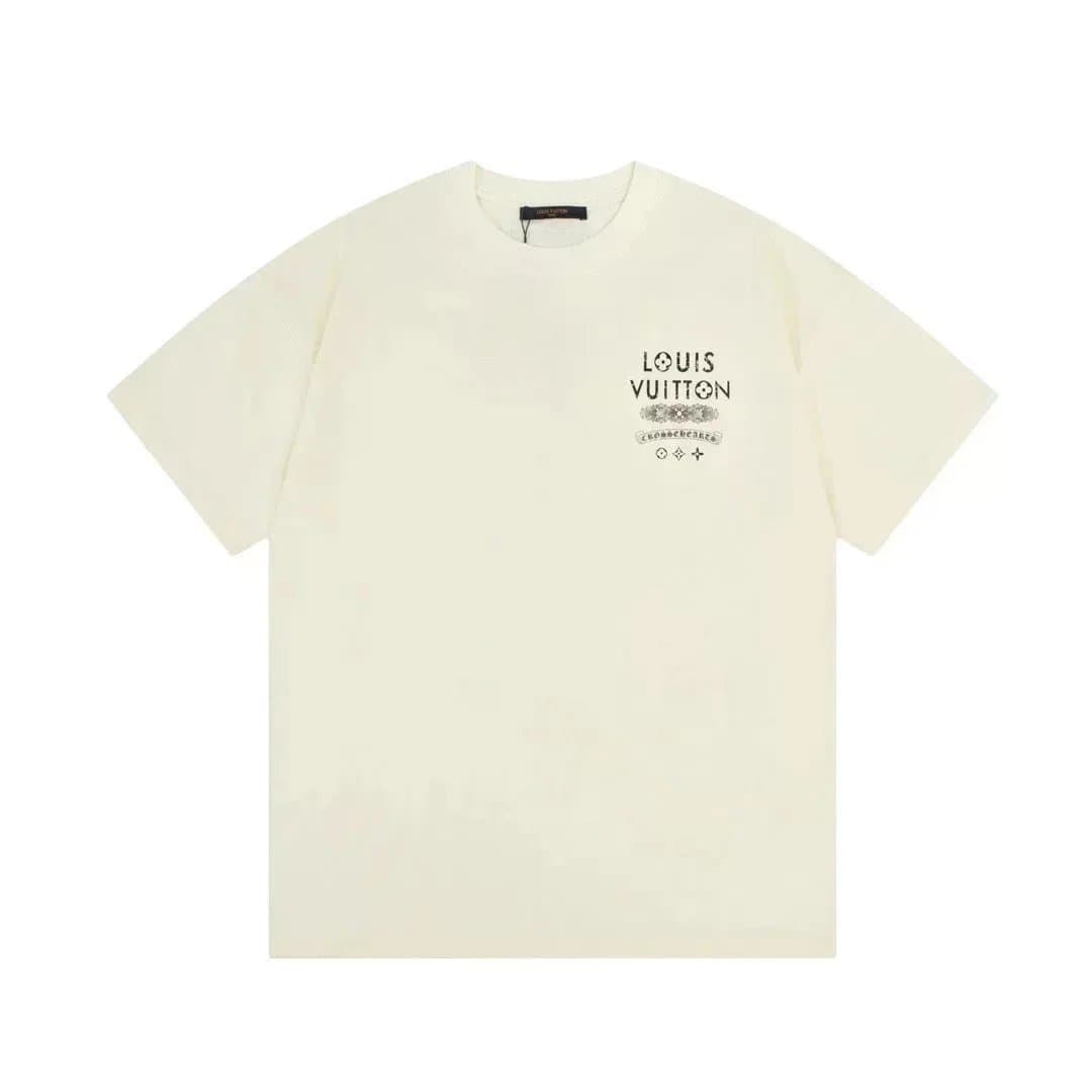 Louis Vuitton Cream T-Shirt with Embroidered Logo