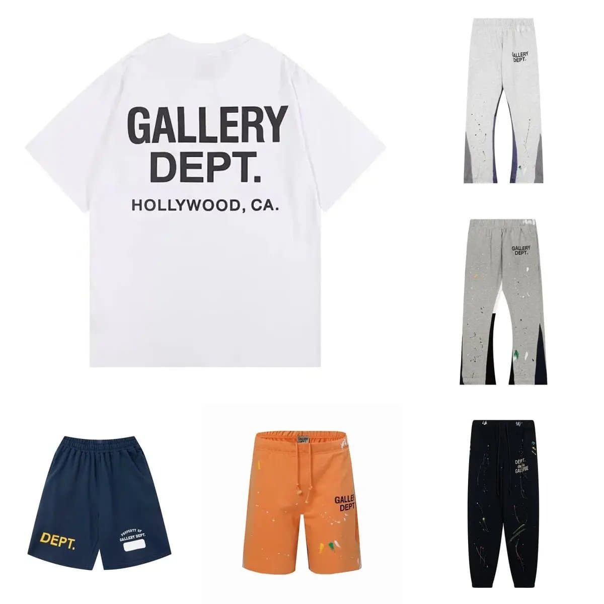 Gallery Dept. T-Shirt & Paint-Splatter Shorts/Pants Set