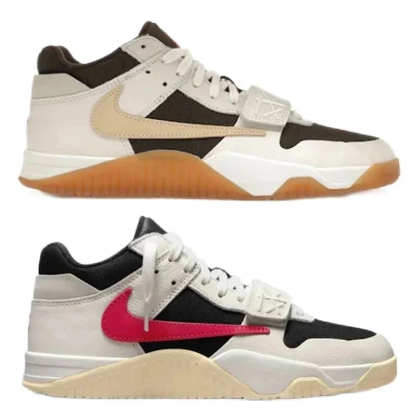 Nike Air Force 1 Low White Black Pink Swoosh Sneakers