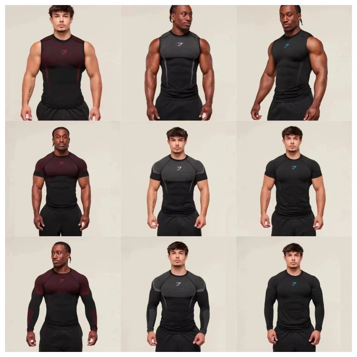 Gymshark Compression Shirts for Men - 9 Styles