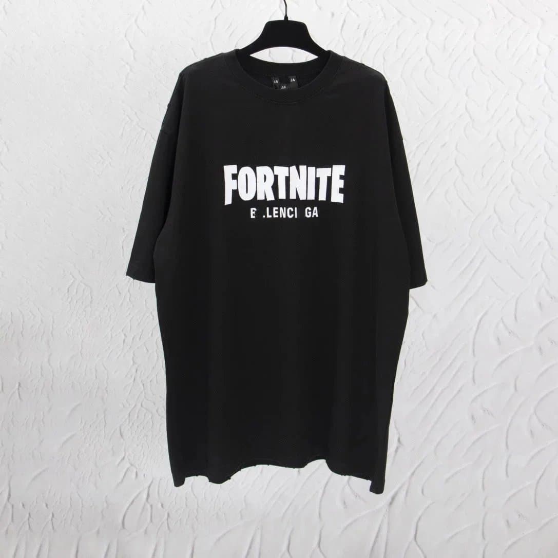 Black Fortnite Graphic T-Shirt by Balenciaga