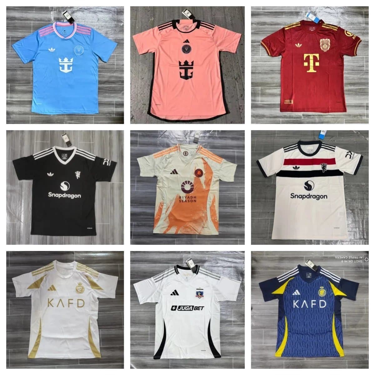 Assorted Football Jerseys with Team Logos