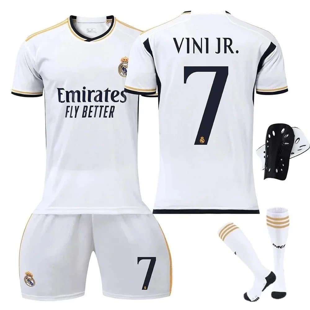 Vinicius Jr. #7 Real Madrid Home Kit Soccer Set