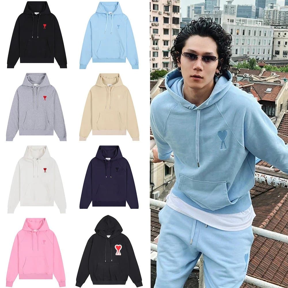 Ami Paris Heart Logo Hoodie - Multiple Colors