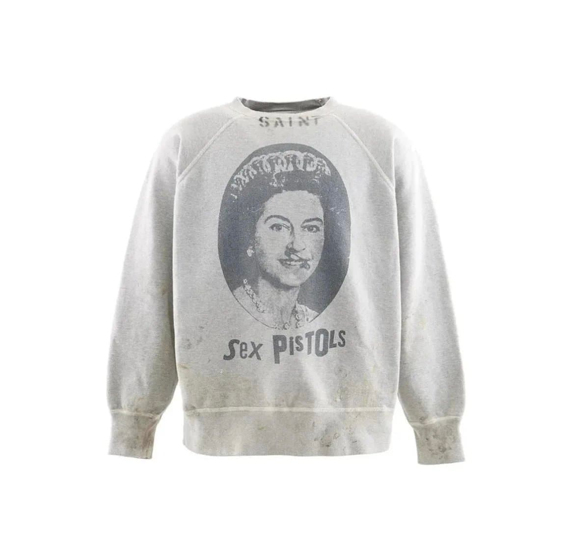 Sex Pistols Queen Elizabeth Sweatshirt - Vintage Gray