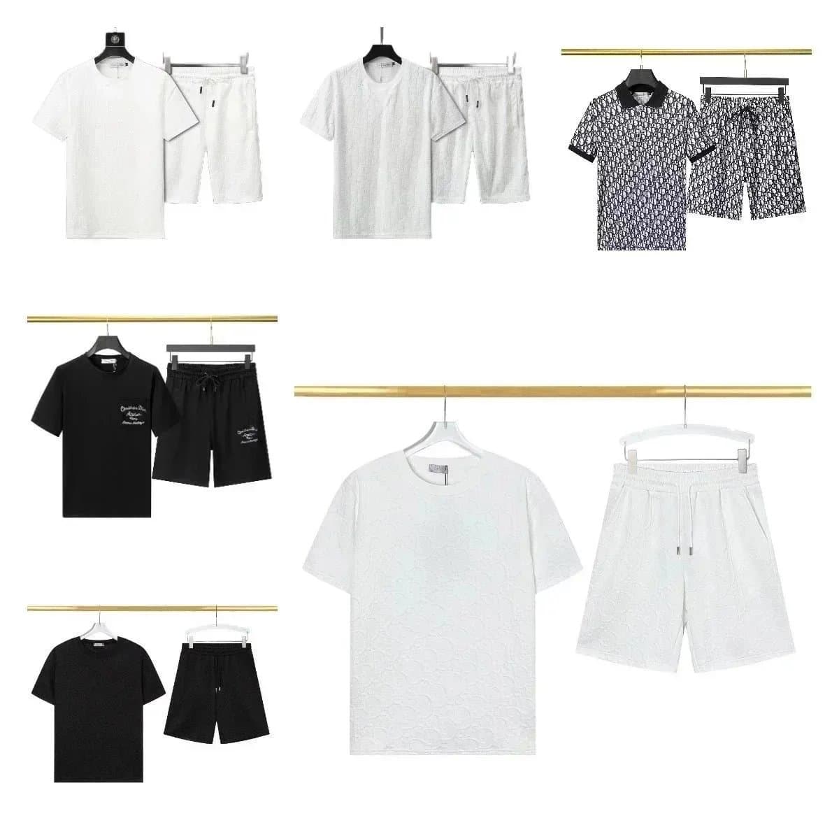 Men's T-Shirt & Shorts Sets - White, Black, Patterned Styles