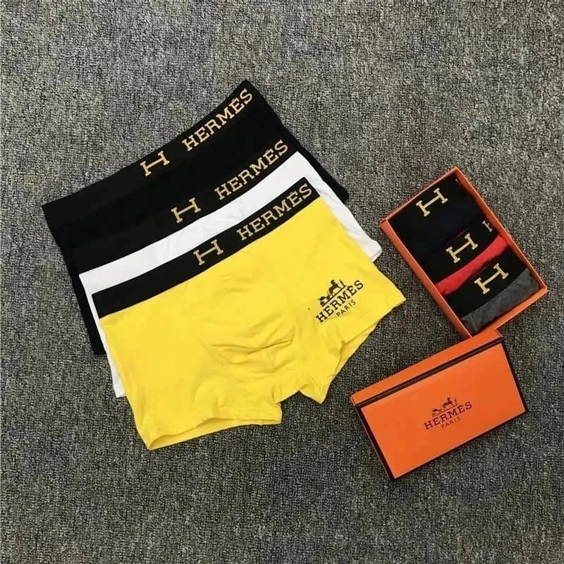 Hermès Men's Boxer Briefs Set in Yellow, Black, White