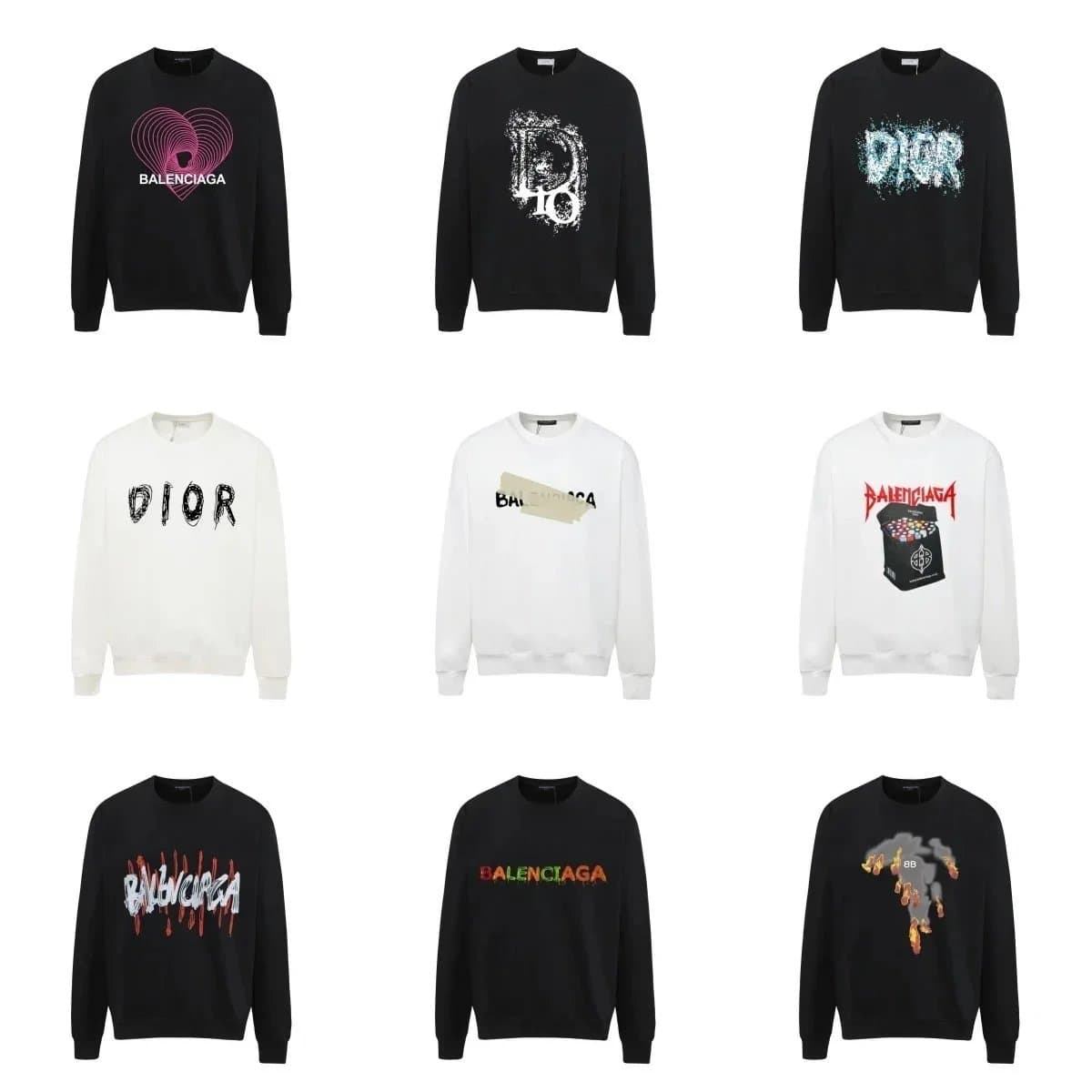 Balenciaga & Dior Sweatshirts Collection